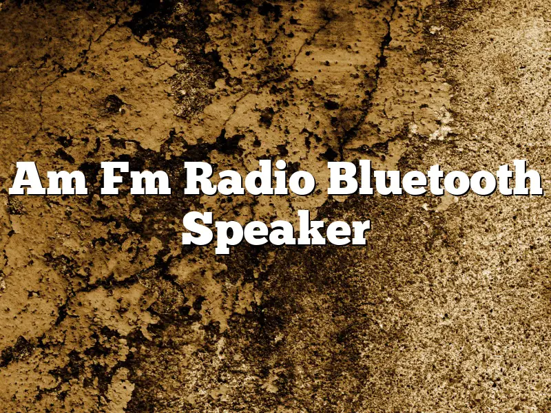 Am Fm Radio Bluetooth Speaker
