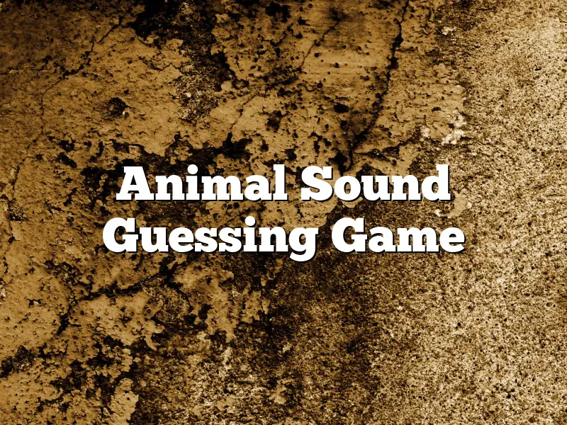 Animal Sound Guessing Game
