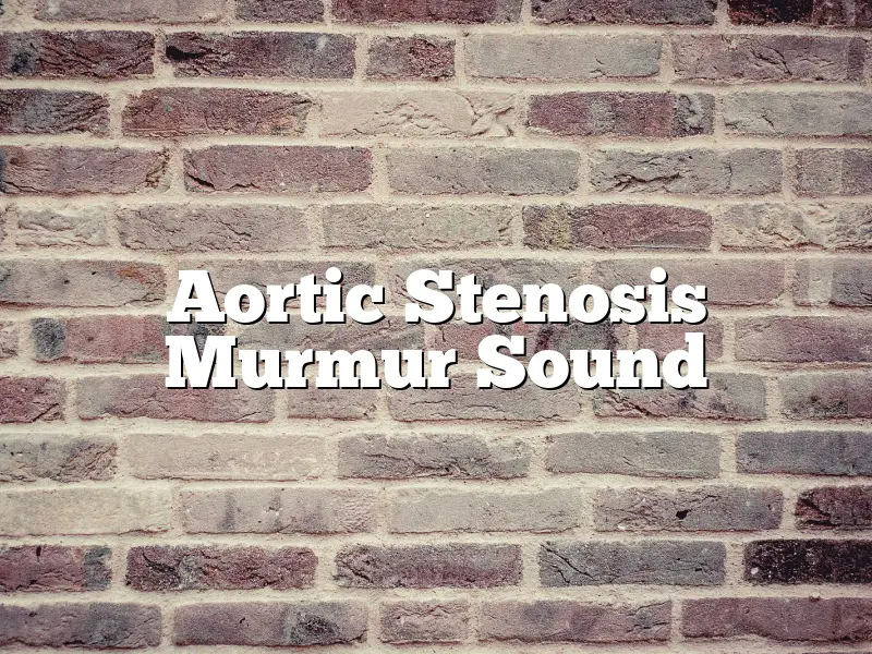 Aortic Stenosis Murmur Sound