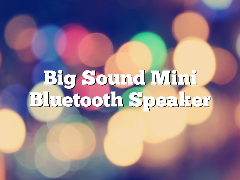 Big Sound Mini Bluetooth Speaker