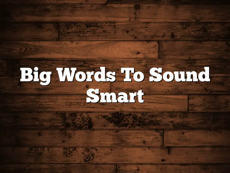 Big Words To Sound Smart