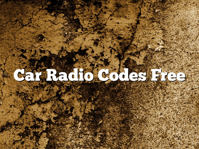 Car Radio Codes Free
