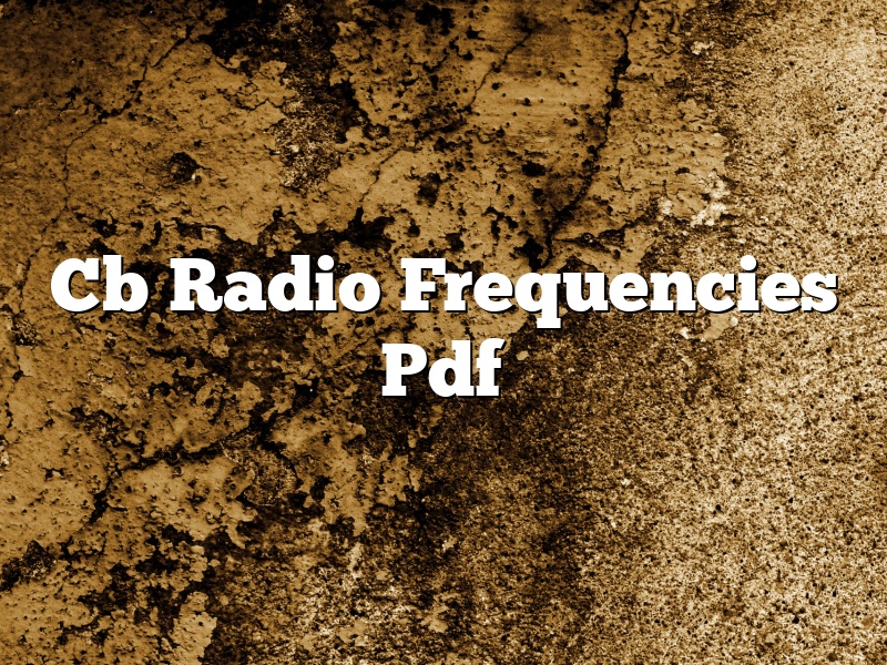Cb Radio Frequencies Pdf