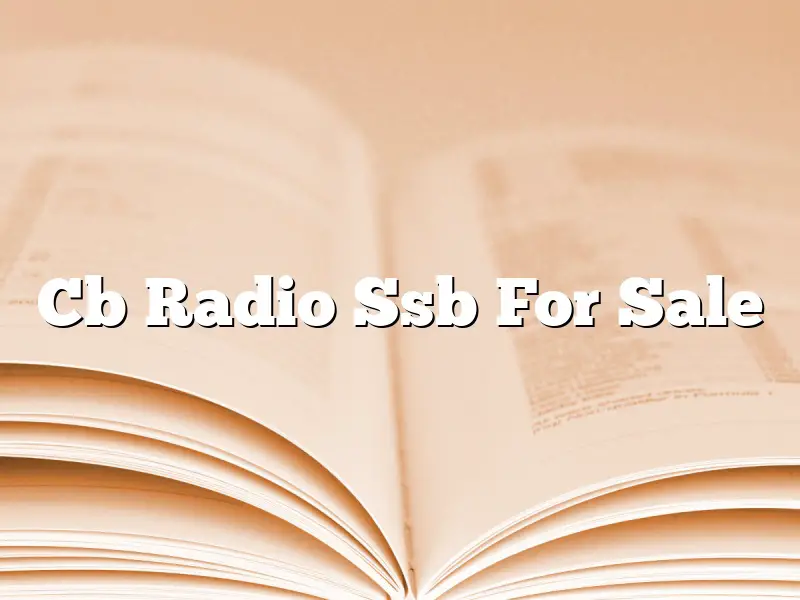 Cb Radio Ssb For Sale
