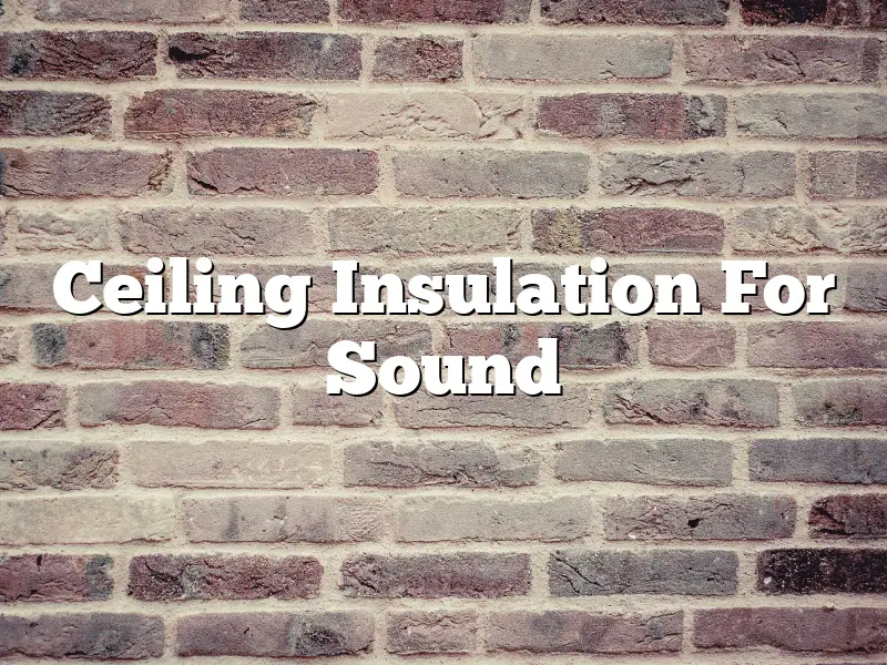 Ceiling Insulation For Sound
