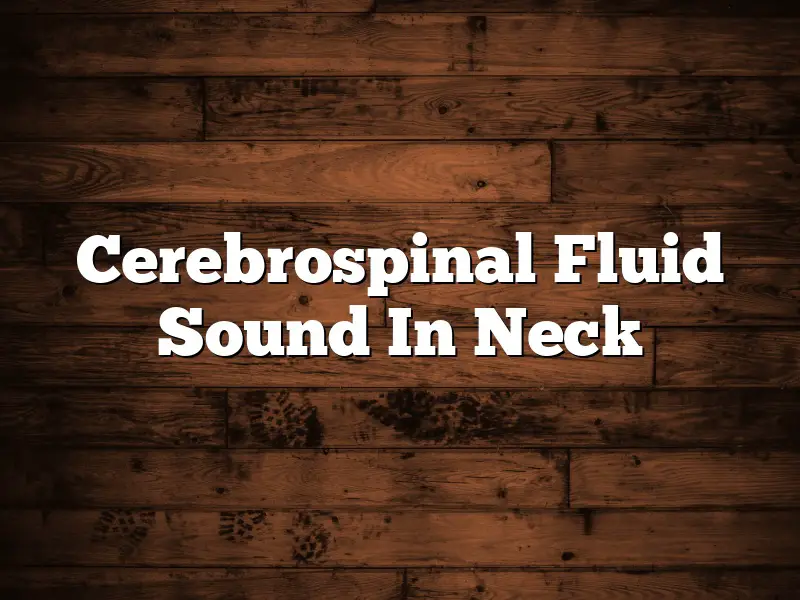 Cerebrospinal Fluid Sound In Neck