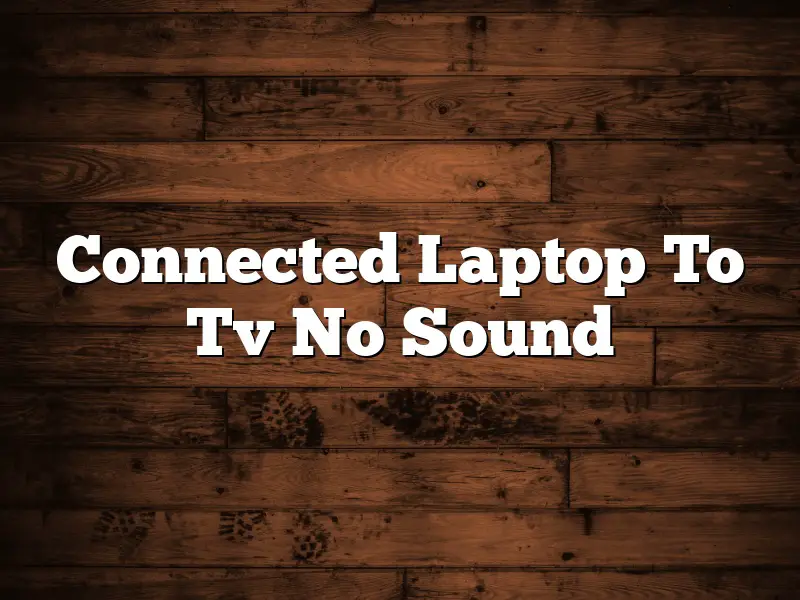 Connected Laptop To Tv No Sound