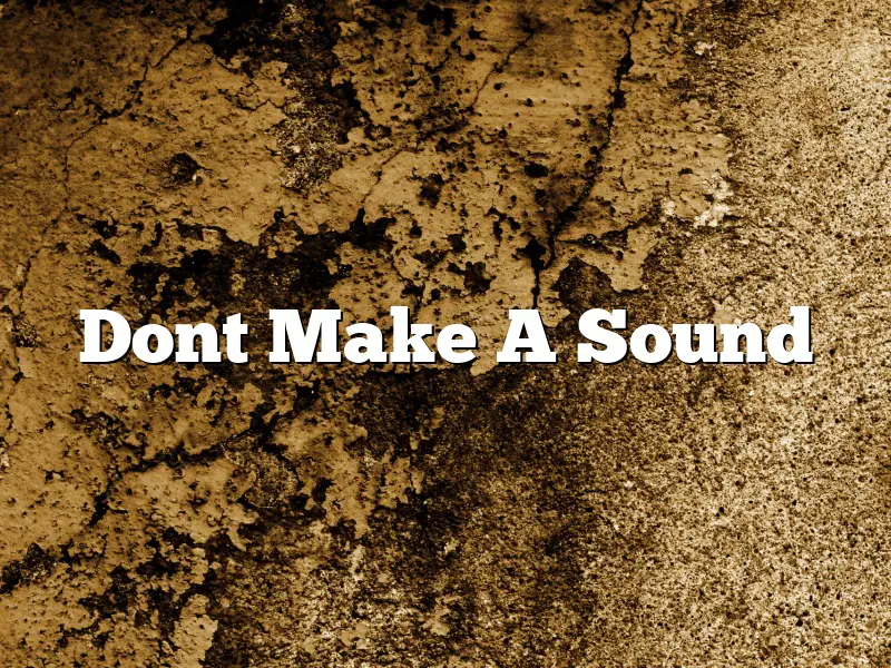 Dont Make A Sound
