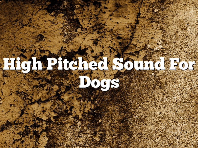 High Pitched Sound For Dogs
