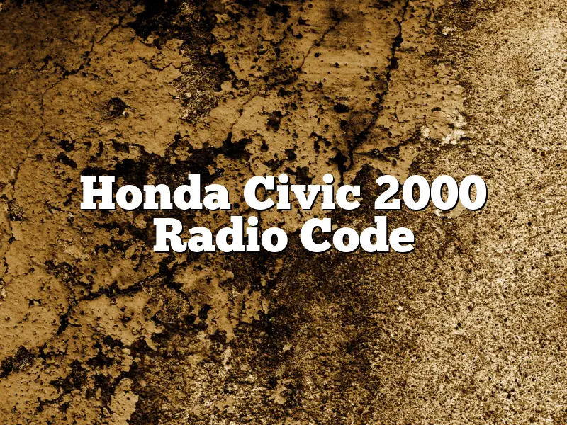 Honda Civic 2000 Radio Code