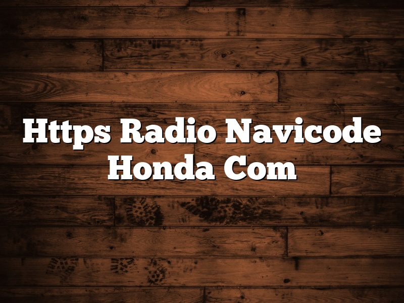 Https Radio Navicode Honda Com