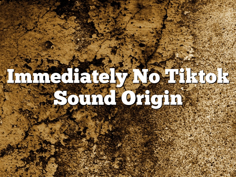 Immediately No Tiktok Sound Origin
