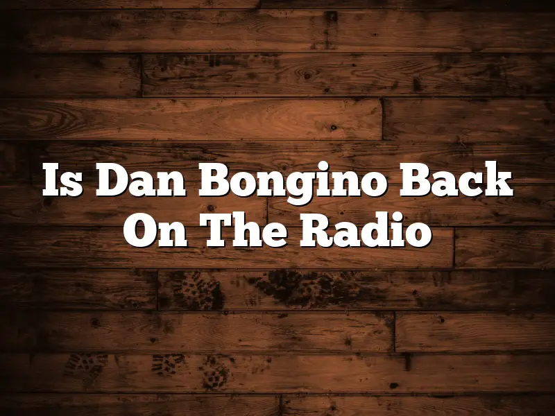 Is Dan Bongino Back On The Radio