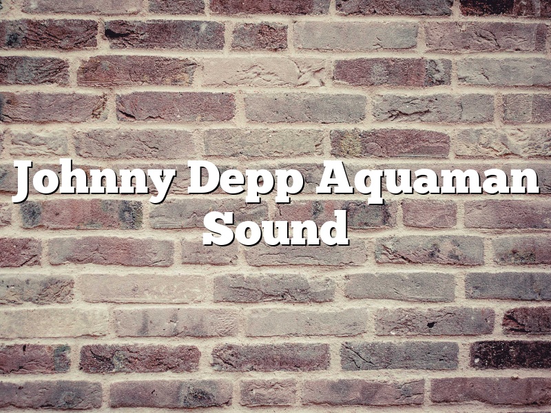 Johnny Depp Aquaman Sound