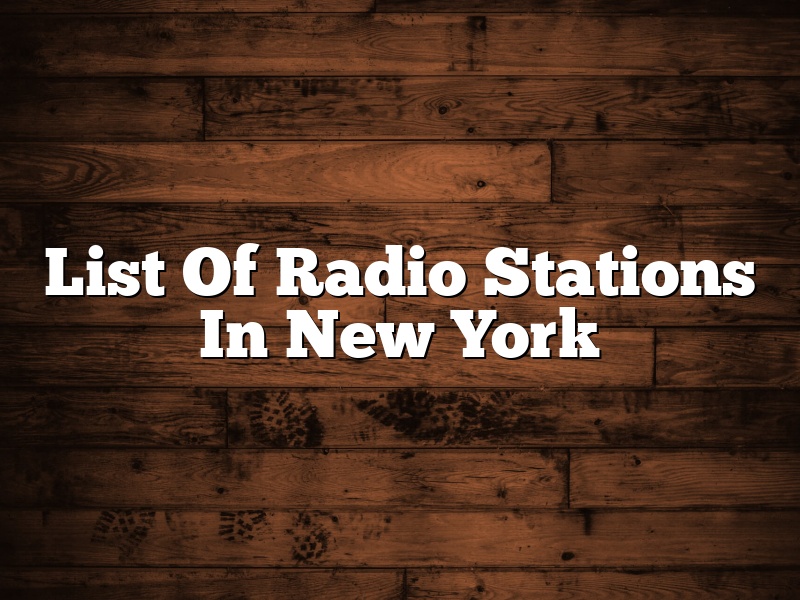 List Of Radio Stations In New York