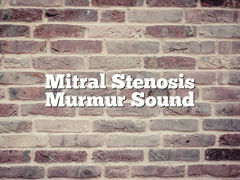 Mitral Stenosis Murmur Sound