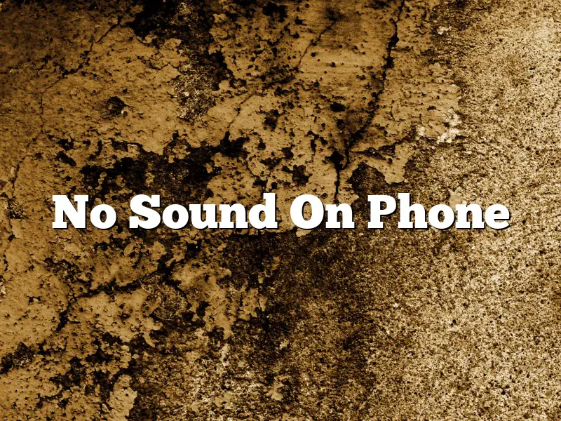 No Sound On Phone