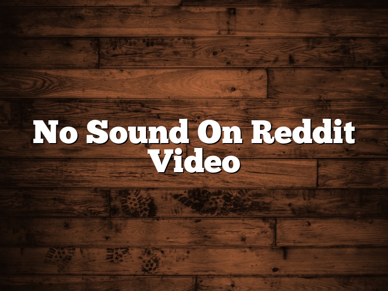 No Sound On Reddit Video