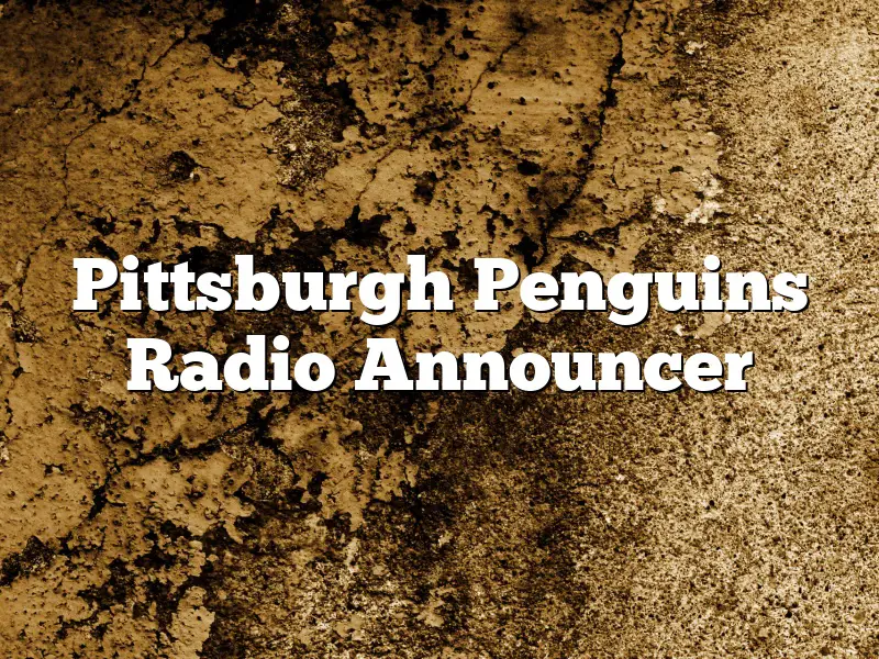 Pittsburgh Penguins Radio Announcer