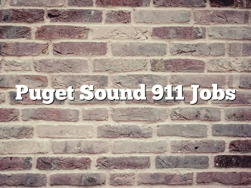 Puget Sound 911 Jobs