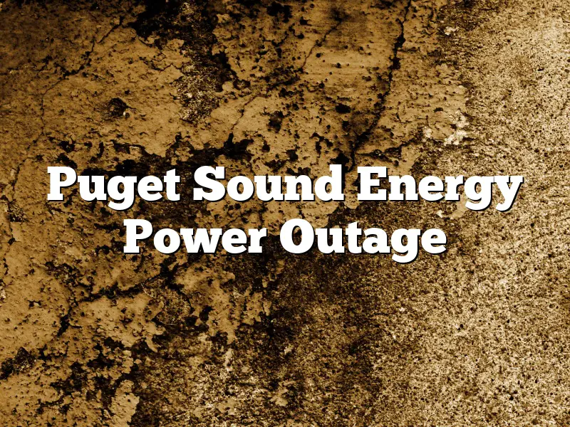 Puget Sound Energy Power Outage