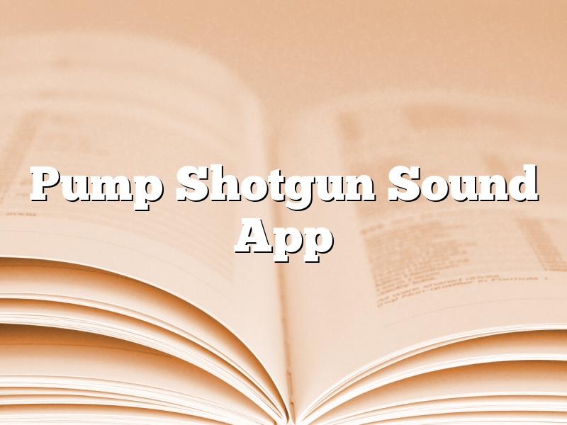Pump Shotgun Sound App