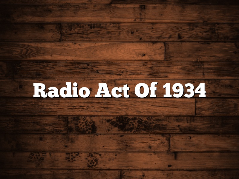 Radio Act Of 1934