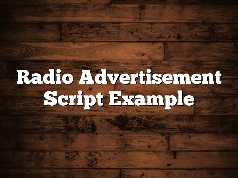 Radio Advertisement Script Example