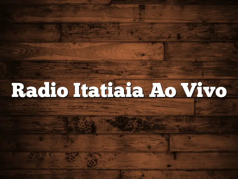 Radio Itatiaia Ao Vivo