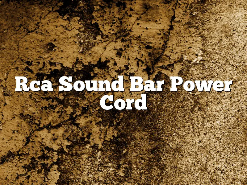 Rca Sound Bar Power Cord