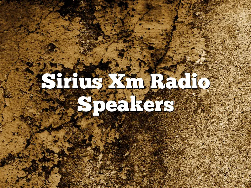 Sirius Xm Radio Speakers