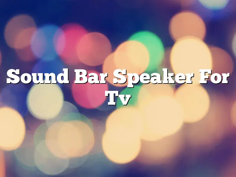 Sound Bar Speaker For Tv