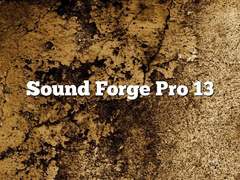 Sound Forge Pro 13