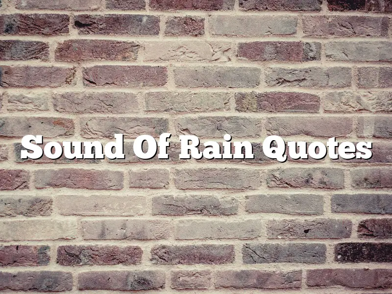Sound Of Rain Quotes