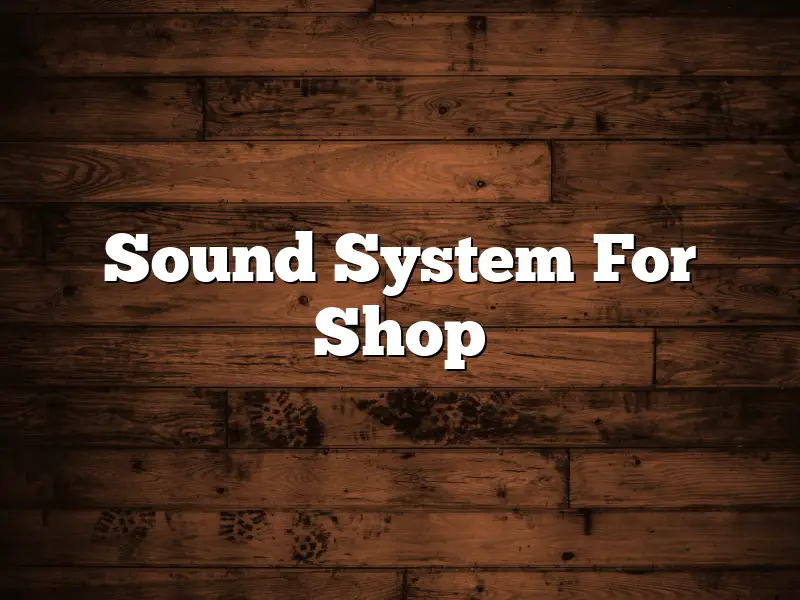 Sound System For Shop