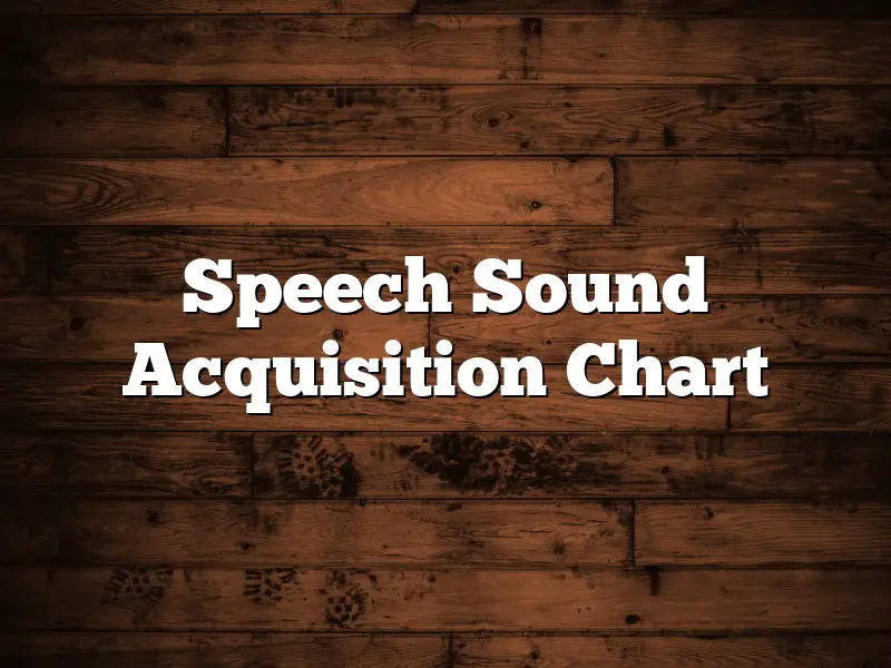 Speech Sound Acquisition Chart
