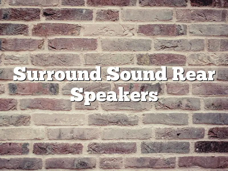 Surround Sound Rear Speakers