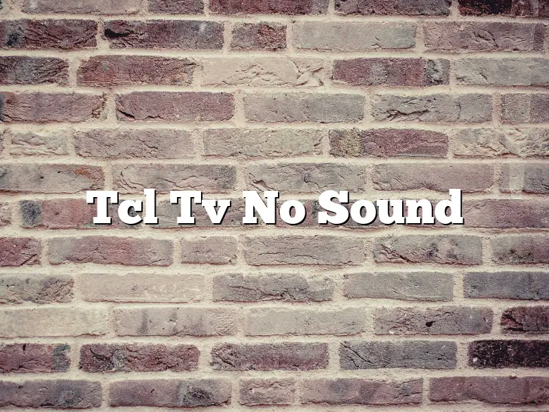 Tcl Tv No Sound
