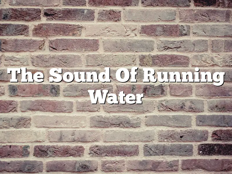 The Sound Of Running Water