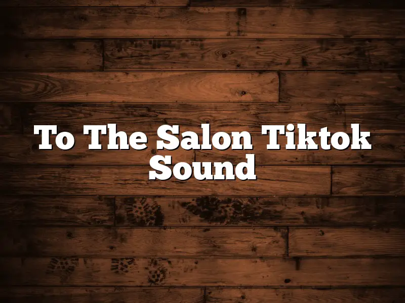 To The Salon Tiktok Sound