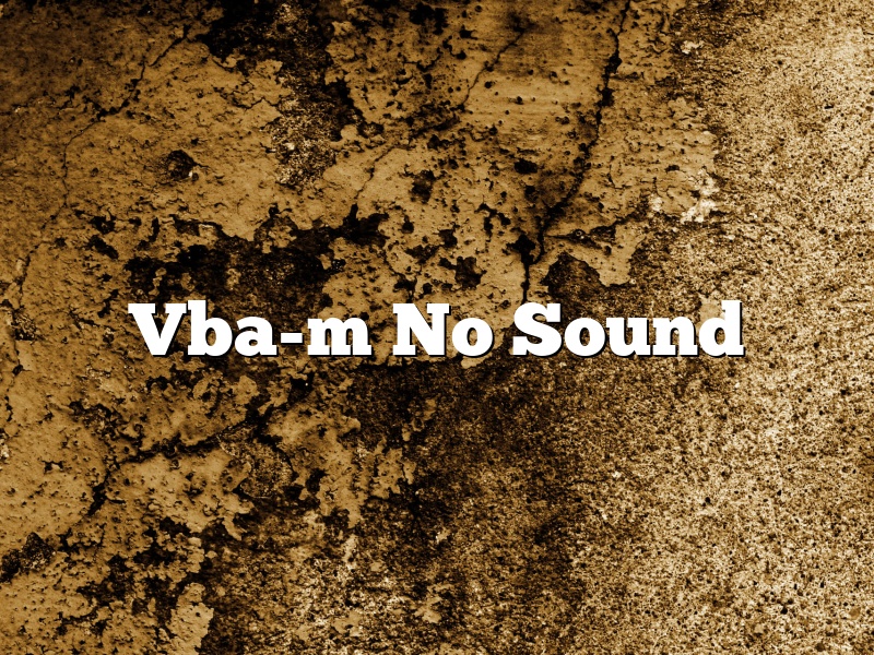Vba-m No Sound