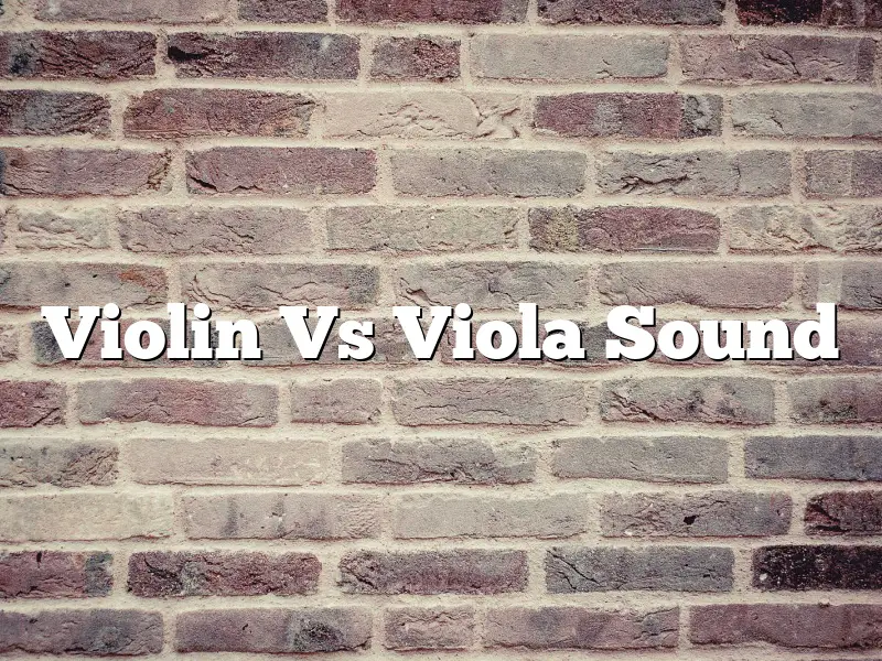 Violin Vs Viola Sound