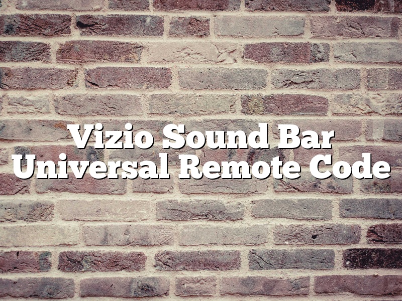 Vizio Sound Bar Universal Remote Code