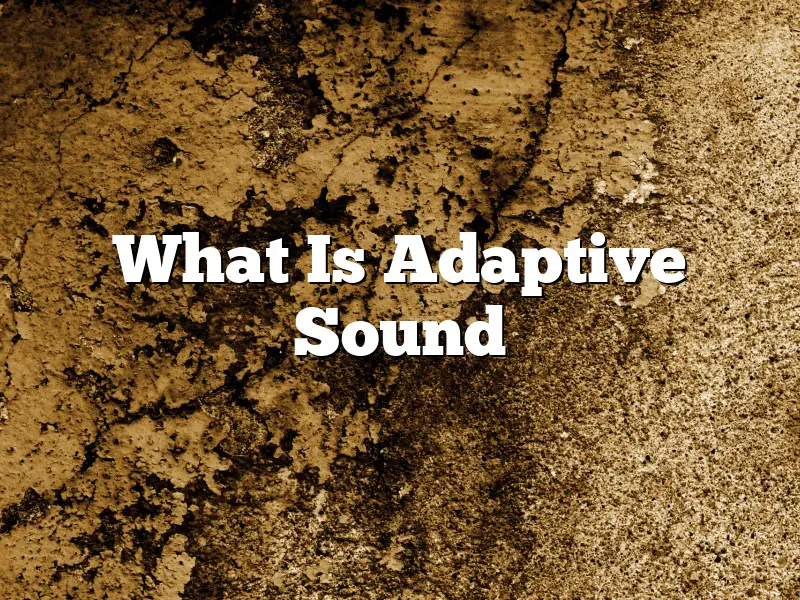 What Is Adaptive Sound