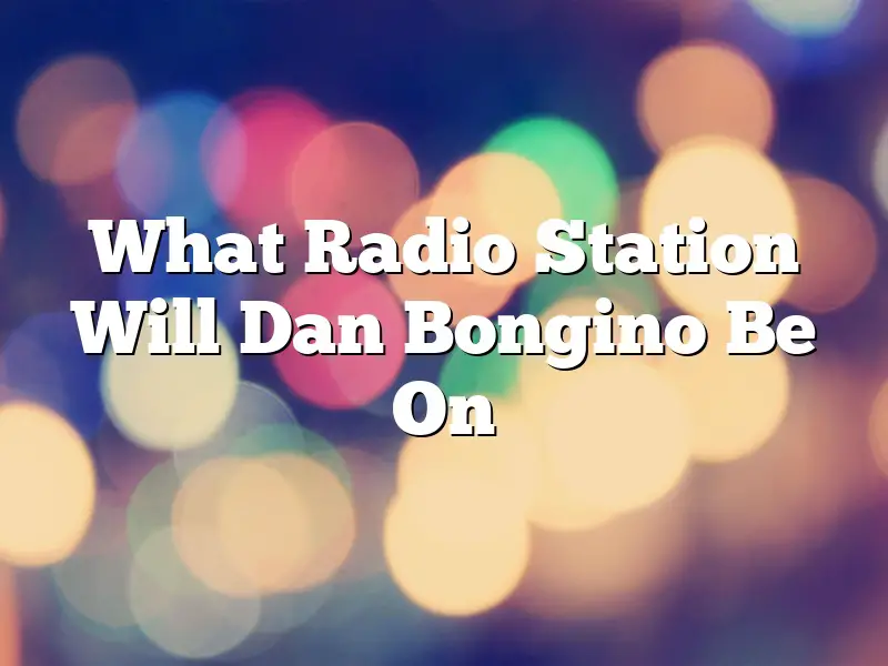 What Radio Station Will Dan Bongino Be On