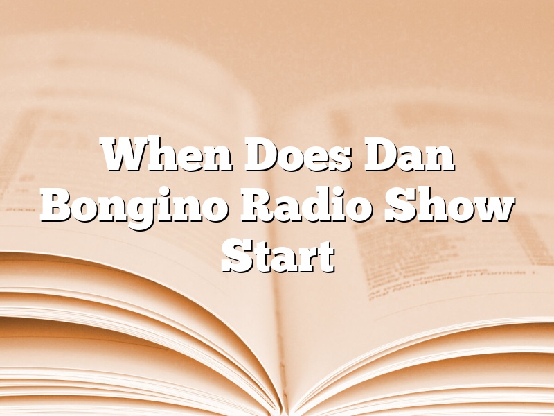 When Does Dan Bongino Radio Show Start
