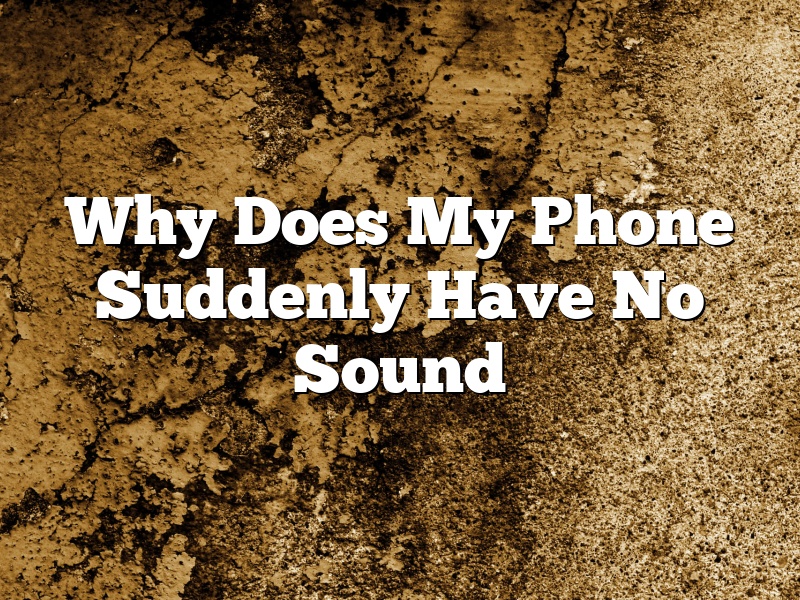 Why Does My Phone Suddenly Have No Sound