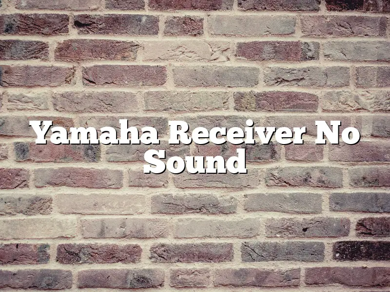 Yamaha Receiver No Sound