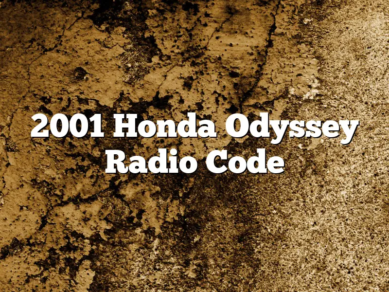 2001 Honda Odyssey Radio Code