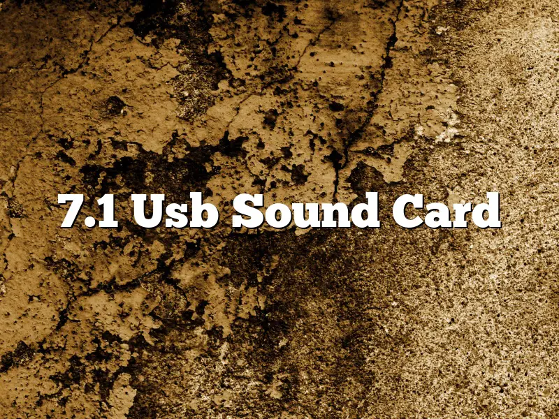 7.1 Usb Sound Card